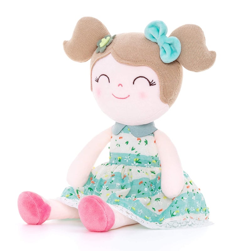 جلوفيليا Gloveleya Baby Girl Gifts Soft First Baby Doll Plush Dolls باللون الأخضر مقاس 40.64 سم مع صندوق هدايا - Image 3